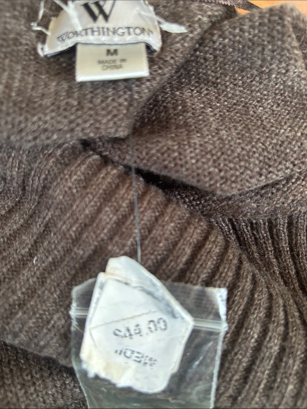 Worthington brown cowl neck short-sleeve sweater. - Picture 11 of 11